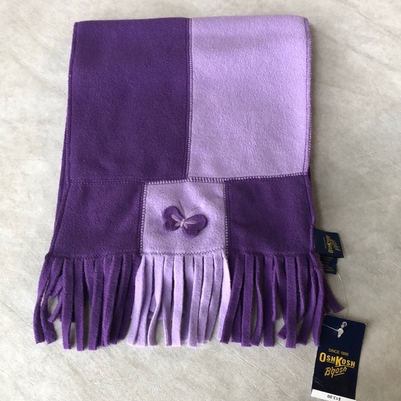 OshKosh B'gosh Other - OshKosh B'gosh Girls Purple Fleece Butterfly Winter Scarf Size 1-4T